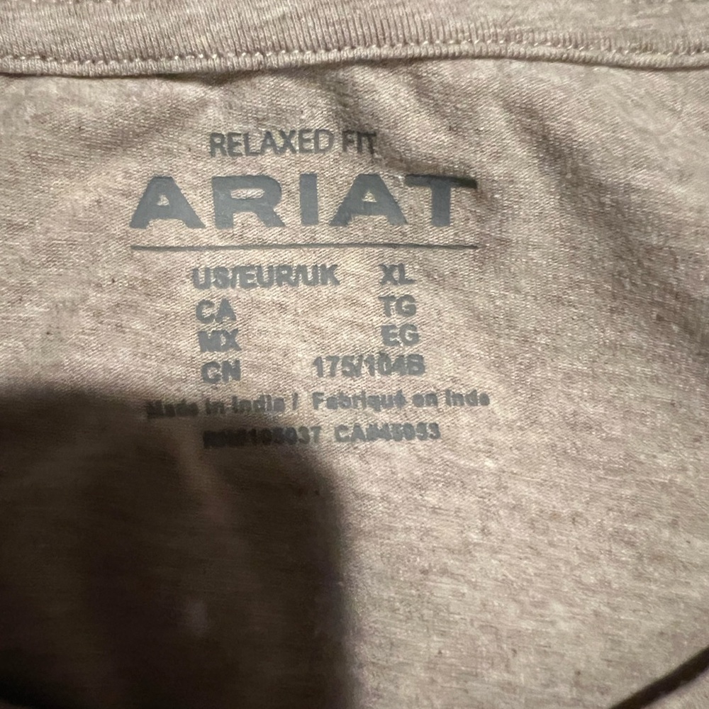 Ariat Beige Long Sleeve Logo Tee - Picture 3 of 3